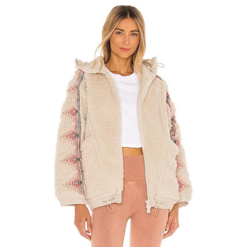Free People Movement Lodge Livin Jacket in Natural/Pink Combo Size XS